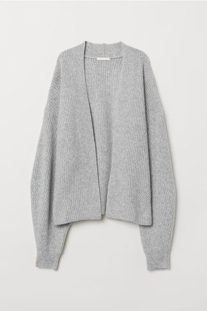 Rib-knit Cardigan - Light gray melange - Ladies | H&M CA