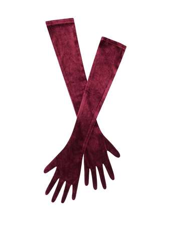 wine red gloves