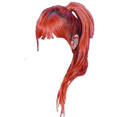 red bangs ponytail hair png