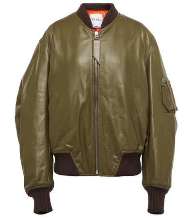 The Attico - Anja leather bomber jacket | Mytheresa