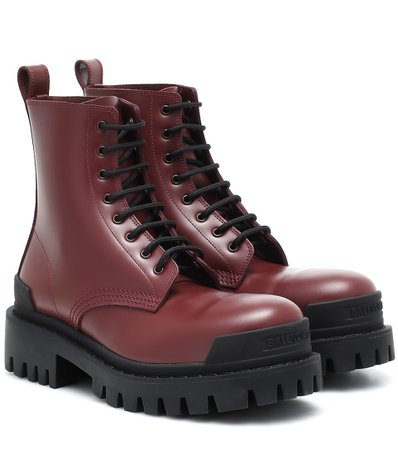 Balenciaga - Strike leather ankle boots | Mytheresa