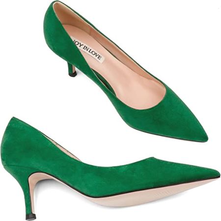 Amazon.com | JOY IN LOVE Women's Shoes Low Heels Pointy Toe Kitten Heel Daily Pumps | Pumps