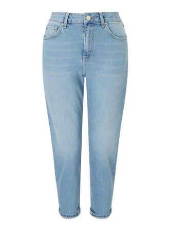 PETITE MOM High Waist Slim Fit Mid Blue Turn Up Jeans - Jeans - Clothing - Miss Selfridge