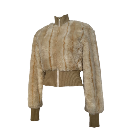 Vintage faux fur bomber jacket