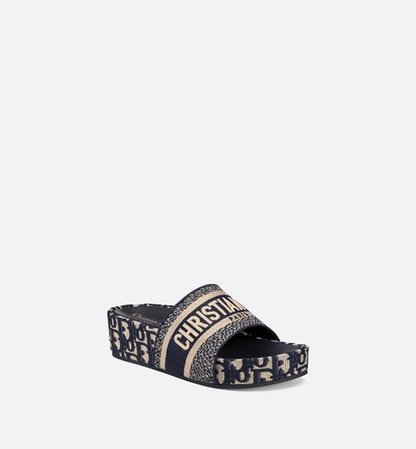 Dway slide in embroidered cotton - Shoes - Women's Fashion | DIOR