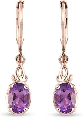 Amazon.com: Shop LC Ct 1 Purple Amethyst Dangle Earrings for Women 925 Sterling Silver Birthstone Jewelry Lever Back: Clothing, Shoes & Jewelry