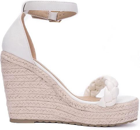 Amazon.com | Aituis Platform Espadrille Wedge Sandals for Women Nude Open Round Toe Ankle Buckle Strap Dressy Casual Summer High Heeled Shoes for Ladies Girls Shopping Dating Travel Beach Vacation Size 7 | Platforms & Wedges