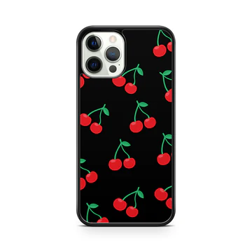 BlingRing Mini Cherry in Black Phone Case