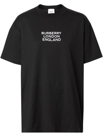 Burberry Embroidered Logo Cotton Oversized T-Shirt Ss20 | Farfetch.com