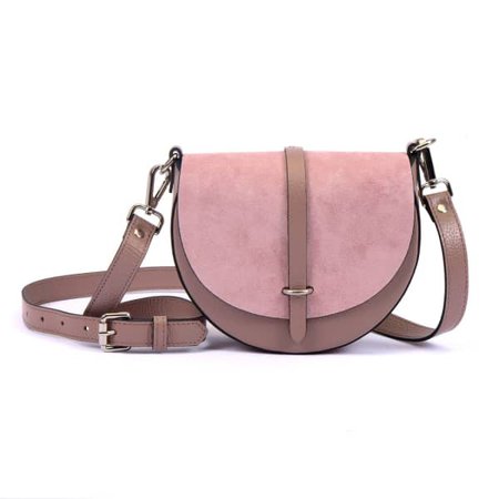 Mini Arcus Leather Bag Nude & Baby Pink Suede | Hiva Atelier | Wolf & Badger