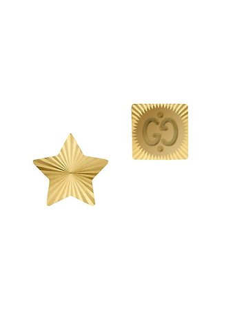 Gucci 18K Yellow Gold Icon Earrings With Star & Square | SaksFifthAvenue