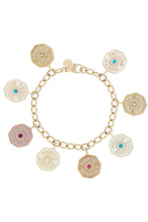 Marlo Laz | 14-karat yellow, rose and white gold, enamel and multi-stone bracelet | NET-A-PORTER.COM