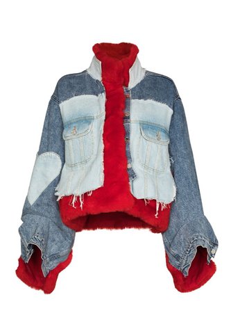 Natasha Zinko faux fur denim jacket $1541