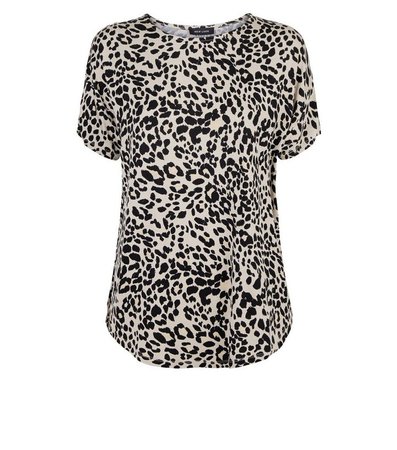 Brown Leopard Print Oversized T-Shirt | New Look