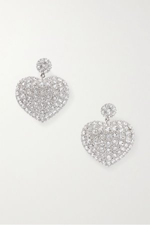 Silver Silver-tone crystal earrings | Balenciaga | NET-A-PORTER