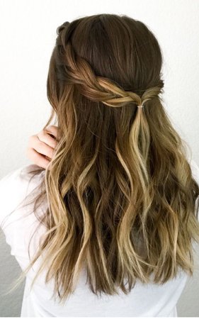 long hair with simple braid
