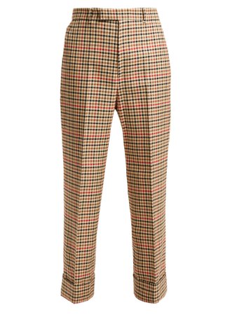 Houndstooth wool-blend trousers | Gucci | MATCHESFASHION.COM