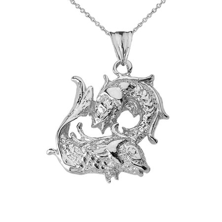 Pisces Pendant Necklace in Sterling Silver