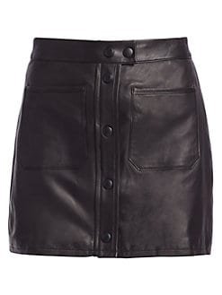 Frame leather mini skirt