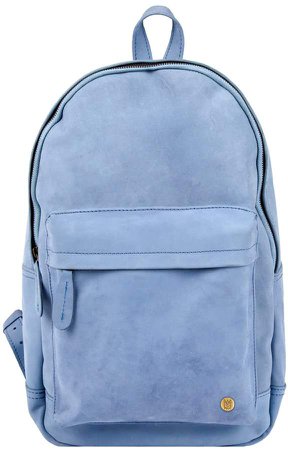 Mahi Leather Leather Classic Backpack Rucksack In Pastel Blue