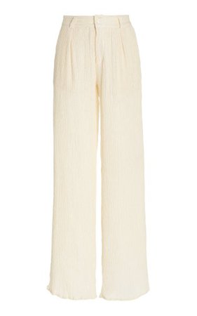 Hali Pleated Silk-Bamboo Wide-Leg Pants By Savannah Morrow | Moda Operandi