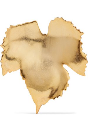 Oscar de la Renta | Grape Leaf gold-tone brooch | NET-A-PORTER.COM