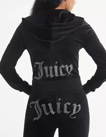 JUICY COUTURE OG Bling Womens Hoodie - BLACK | Tillys