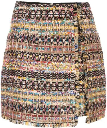 denim tweed mini skirt