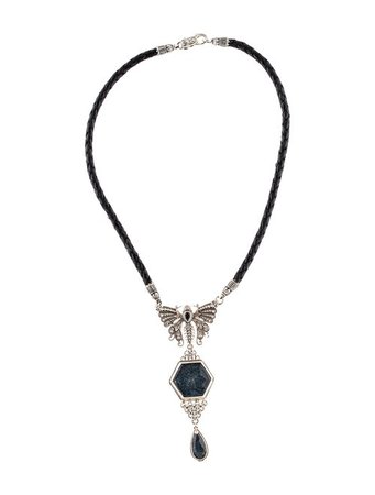 Konstantino Quartz Doublet & Onyx Butterfly Pendant Necklace - Necklaces - KON22504 | The RealReal