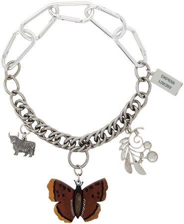 Chopova Lowena: Silver Yak & Butterfly Necklace | SSENSE Canada