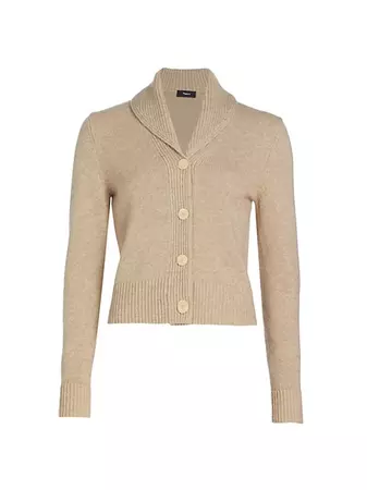 Shop Theory Cashmere Button-Front Crop Cardigan | Saks Fifth Avenue