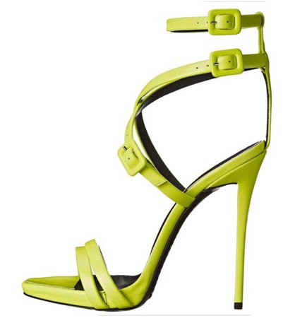 giuseppe zanott strappy criss cross sandals neon yellow