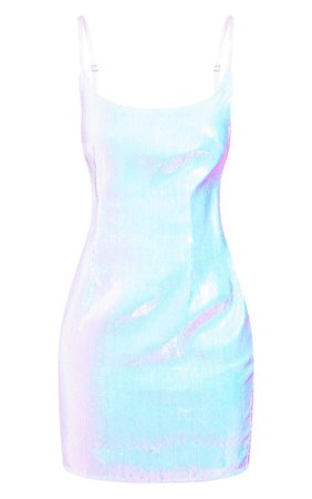 White Strappy Iridescence Sequin Bodycon Dress | PrettyLittleThing USA