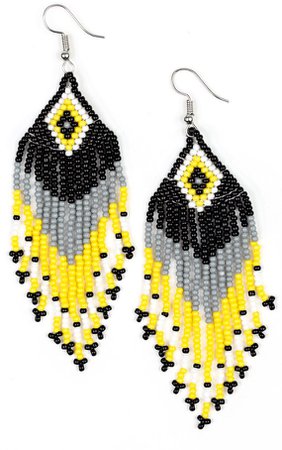 yellow tribal earrings