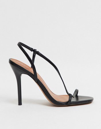ASOS DESIGN Nevada strappy heeled sandals in black | ASOS