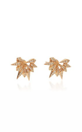 Starburst 18k Rose Gold Diamond Earrings By Karma El Khalil | Moda Operandi
