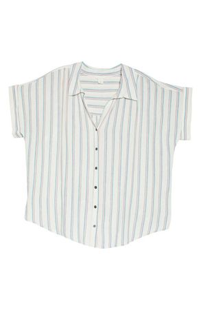 Caslon® Stripe Camp Shirt | Nordstrom