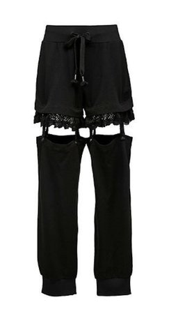 black garter suspender cargo pants
