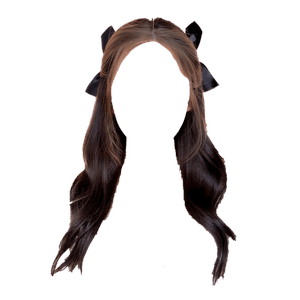 brown hair png bow clips half up