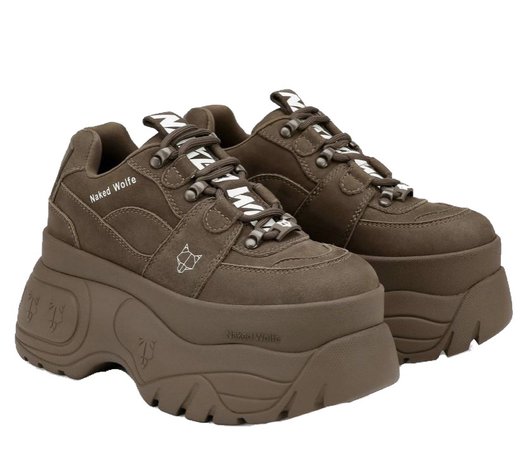 brown platform sneakers