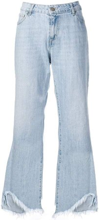 Federica Tosi frayed wide-leg jeans
