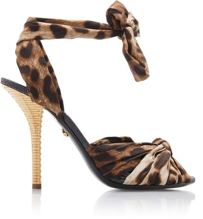 Dolce & Gabbana Leopard Leather Sandals Size: 35