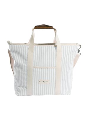 business & pleasure co. Cooler Tote Bag in Lauren Sage Stripe | REVOLVE