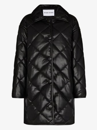 STAND STUDIO Jacey quilted faux leather coat | Browns