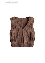 Romwe Women's Cable Knit Crop Sweater Vest Preppy Style Sleeveless V Neck Knitwear Tank Tops - Google Search
