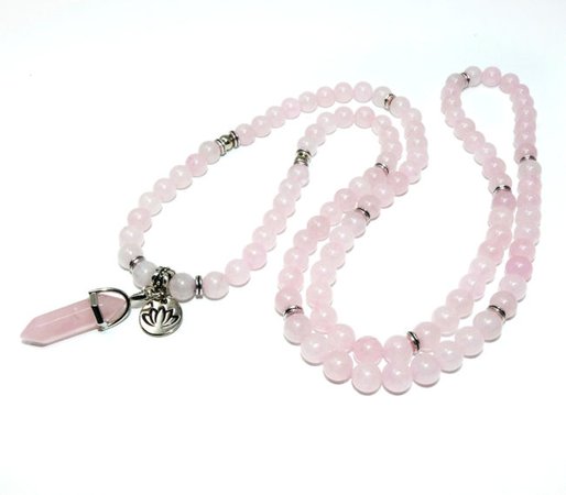 Rose Quartz True Love 108 Mala Necklace Bracelet | Lily Rose Jewelry