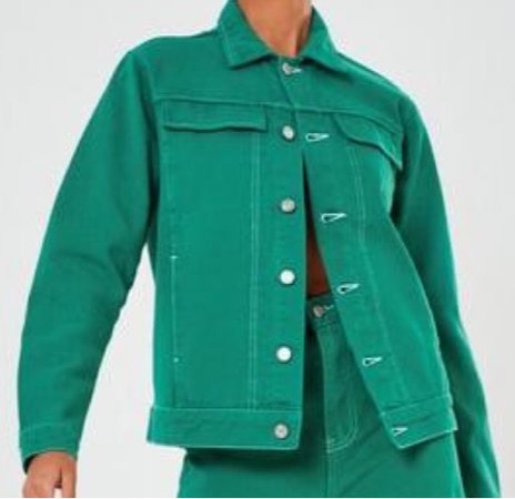 missguided green denim jacket