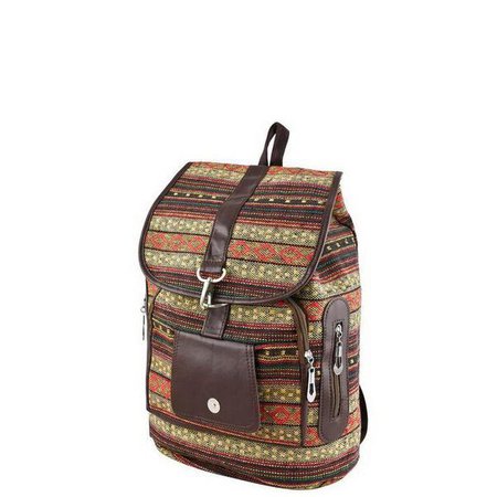 Backpacks | Shop Women's Dark Brown Print Leather Backpack at Fashiontage | YB2212_2