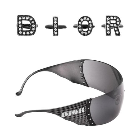 EL CYCÈR sur Instagram : Christian Dior by John Galliano Swarovski logo ring set and bike 4 sunglasses. Tap to shop.