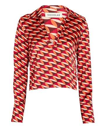 Nicholas Page Abstract Silk Blouse | INTERMIX®